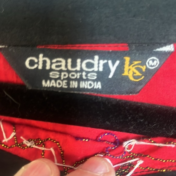 Chaudry red flare embellished skirt from India size medium - Picture 7 of 10